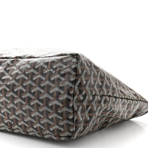 Authentic Goyard Goyardine Saint Louis PM Black Shoulder Tote Bag & Pouch Wallet - Picture 7 of 16